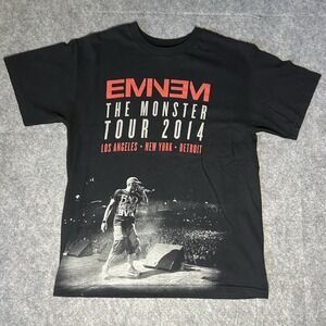 Eminem Men's Medium 2014 The Monster Tour Merch Black Promo T Shirt
